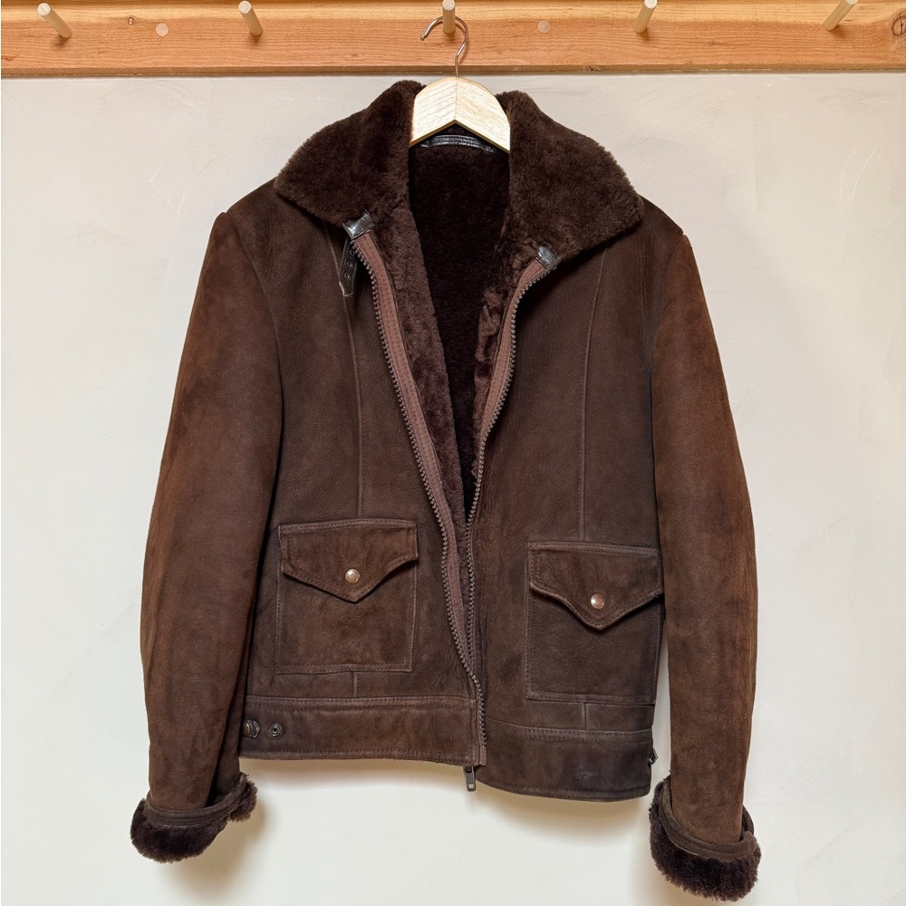 Brown Suede Shearling Jacket